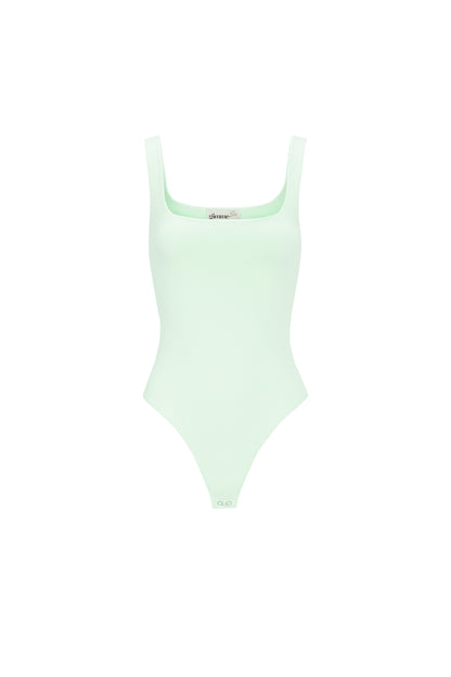 Knitted Nylon Shapewear Bodysuit Basic Solid Color