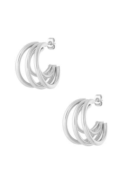 Oorbellen van roestvrij staal, geometrisch, casual, dagelijks, eenvoudig, serie, damessieraden