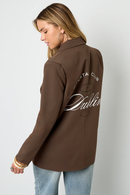Geweven Polyestervezel Vrouwen Jas Elegant Letters