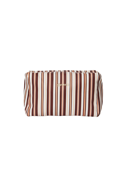 Gimme Simple Stripe Makeup Bag - Khaki, Pink, Blue