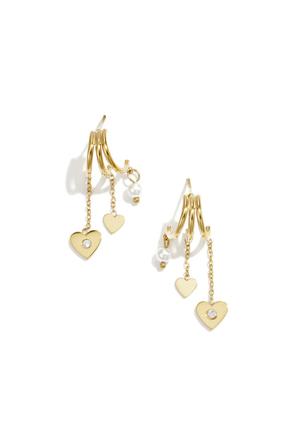 Luxurious Heart-Shaped Zircon Drop Earrings for Women