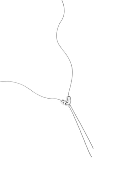 Roestvrijstalen hangerkettingen met hartvormige hanger, casual en eenvoudig model, dames sieraden.