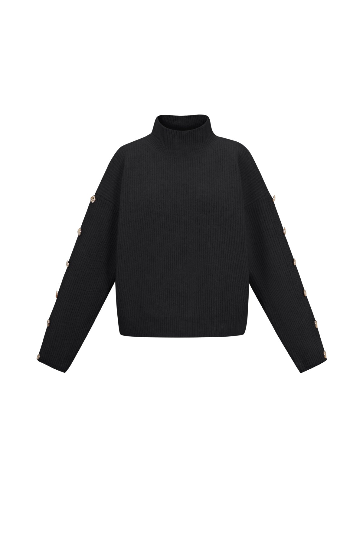 Knitted Polyester Fiber Women's Turtleneck Sweater Casual Solid Color