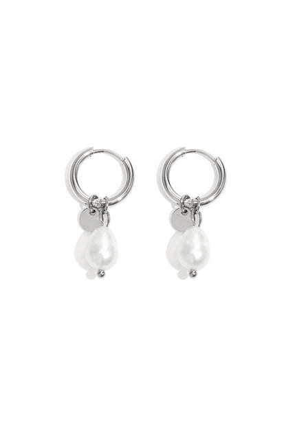 Oorbellen Pearl Drops Zilver Stainless Steel