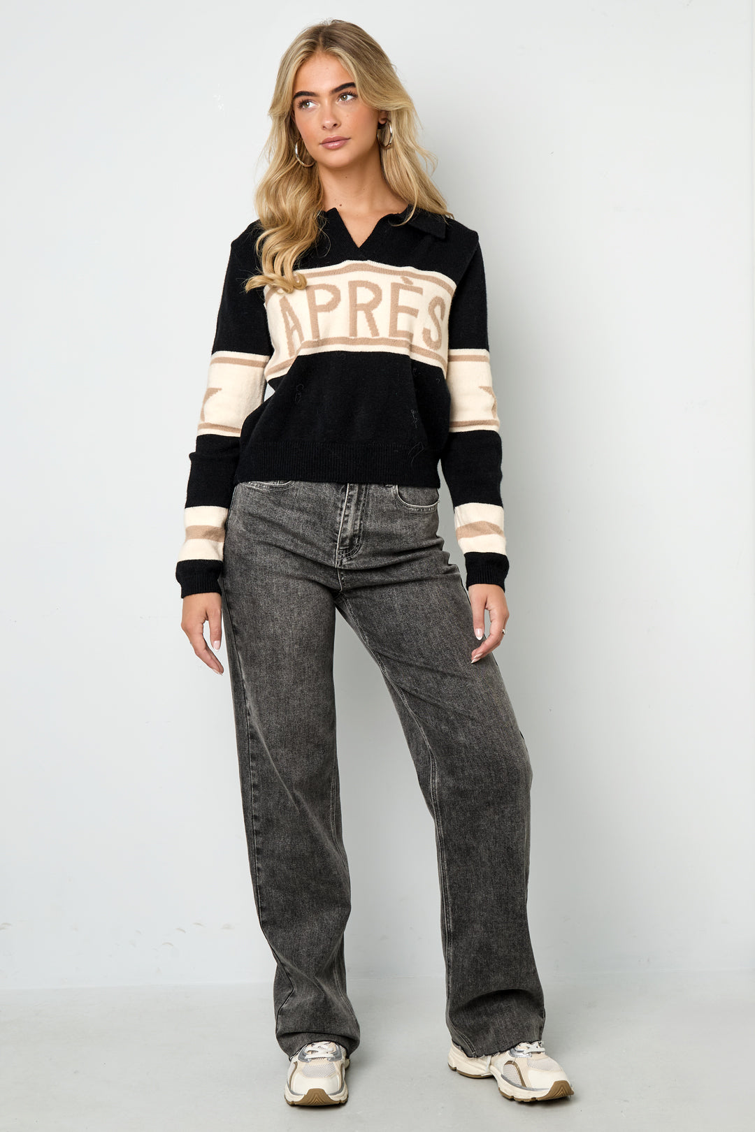 Knitted Polyester Fiber Women's Knit Sweaters Casual Letters