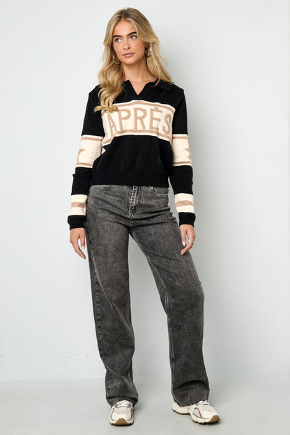 Knitted Polyester Fiber Women's Knit Sweaters Casual Letters