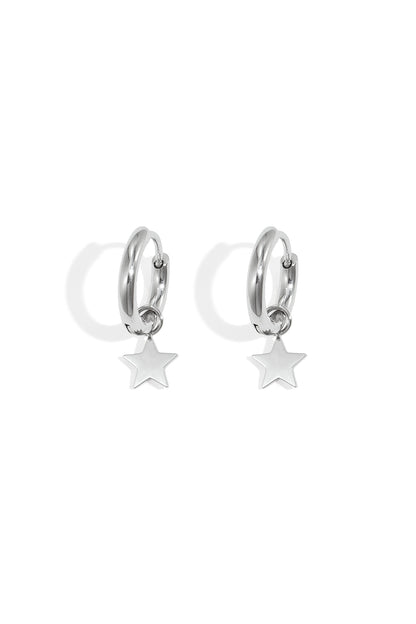 Oorbellen Star Zilver Stainless Steel