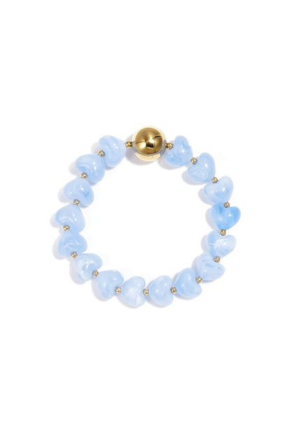 Armband met statement en hartvormige kralen