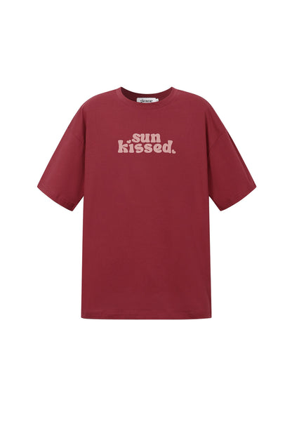 T-shirt met zonovergoten print