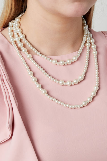 Kleine parels gelaagde ketting
