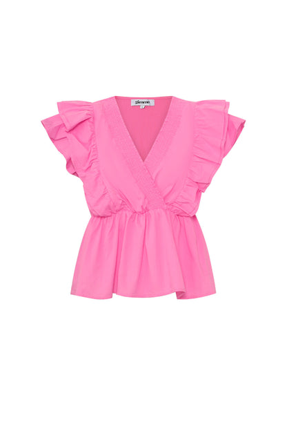 Elegant Ruffle Edge Sleeveless Top for Spring/Summer