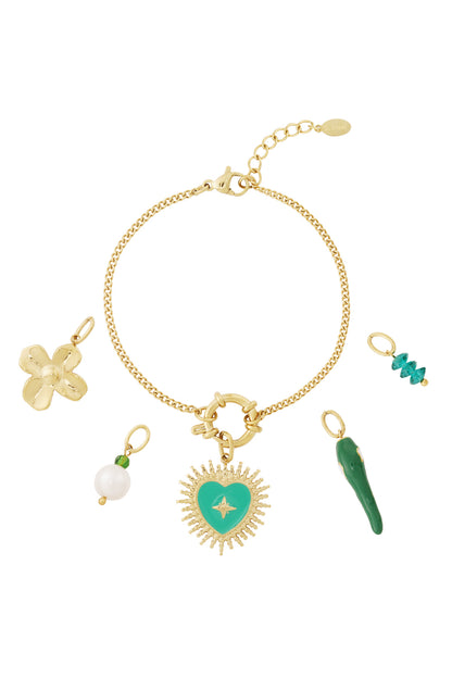 DIY armband van een groen hart