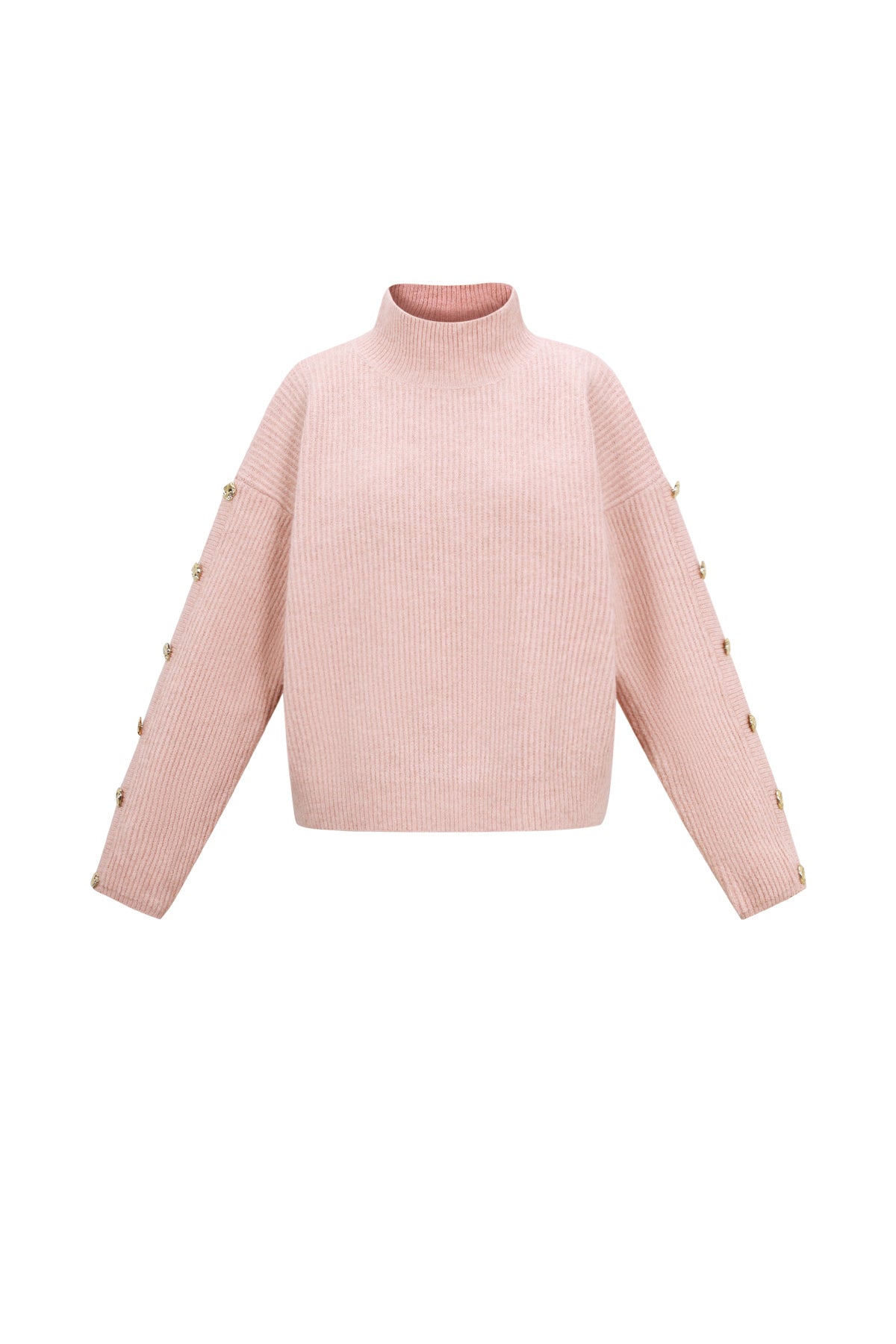 Knitted Polyester Fiber Women's Turtleneck Sweater Casual Solid Color