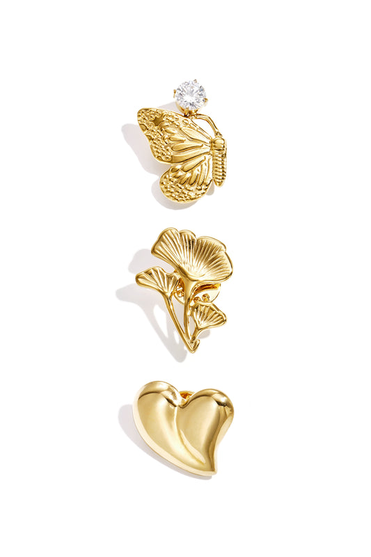Broches van roestvrij staal met vlindermotief, eenvoudige dagelijkse sieraden uit de Simple-serie voor dames.