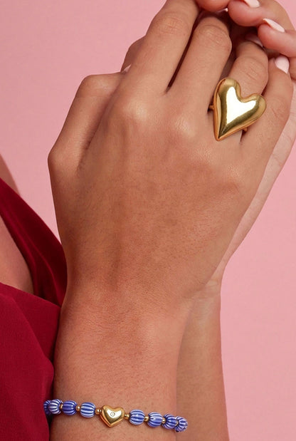 Statement ring met groot hart