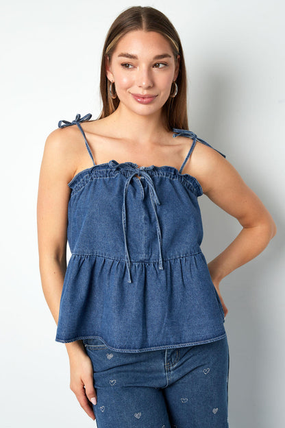 Stylish Blue Denim Top for Spring/Summer