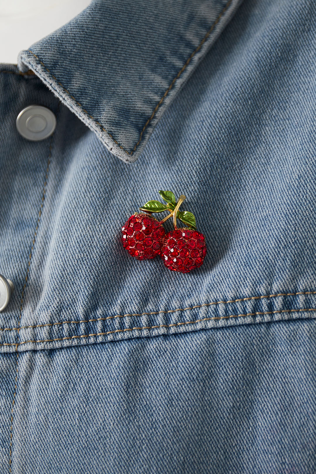Broche strass kersen