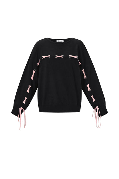 Knitted Viscose Women's Sweater Casual Color Clash