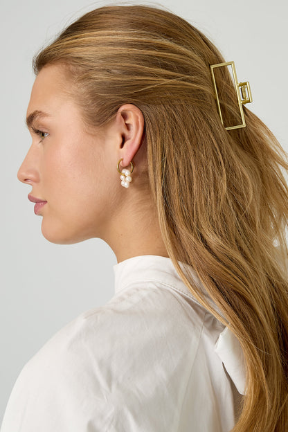 Rechthoekige metalen haarclip in Goud kleurkleur Vintage Goud kleur Metaal