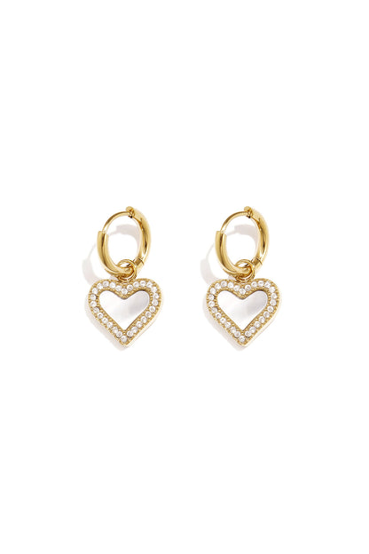 Elegant Heart-Shaped Shell Drop Earrings