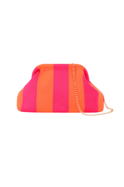Gestreepte strandclutch