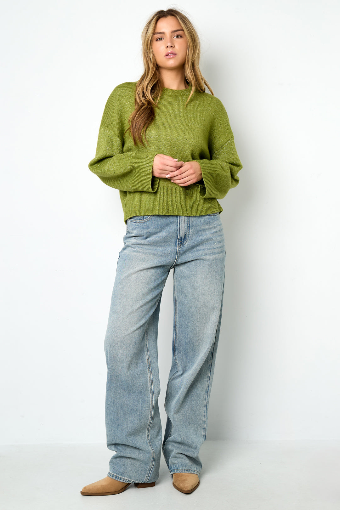 Knitted Polyester Fiber Women's Knit Sweaters Casual Solid Color Fall/Winter