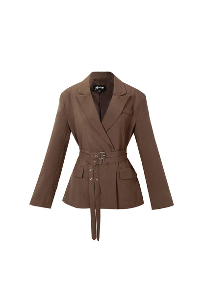 Woven Polyester Fiber Women's Suit Set Elegant Solid Color Fall/Winter