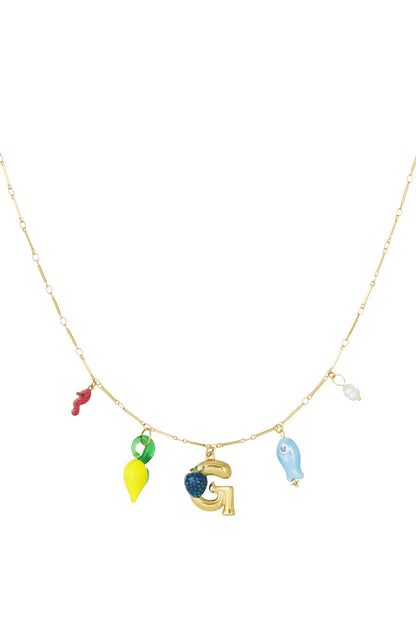 Happy Initials ketting met bedels