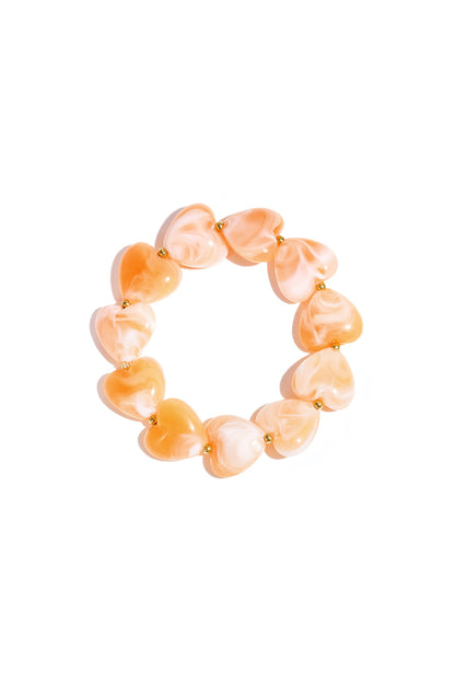 Armband met hartvormige kralen