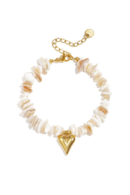 Armbanden met stenen kralen, hartvormig, vakantiethema, dagelijkse romantische serie, damessieraden
