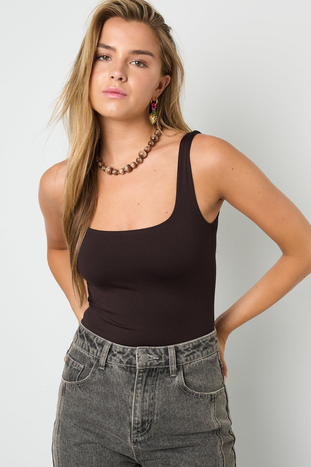 Knitted Nylon Shapewear Bodysuit Basic Solid Color