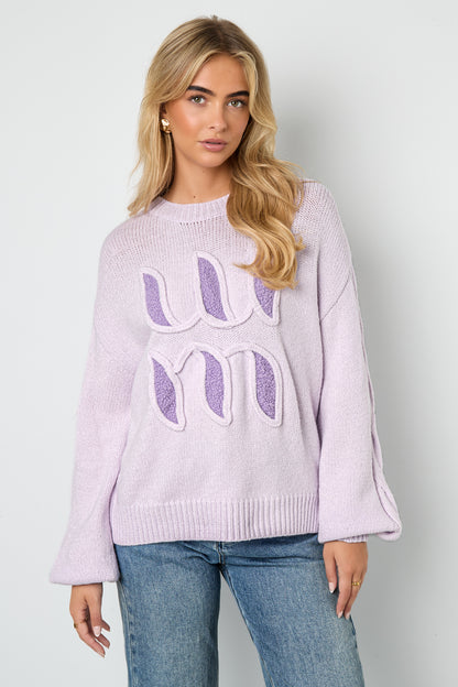 Knitted Polyester Fiber Women's Knit Sweaters Casual Letters