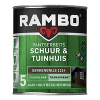 Rambo Pantserbeits Schuur & Tuinhuis Zijdeglans Dekkend - Makkelijk Verwerkbaar - Berkengrijs 0.75L