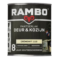 Rambo Pantserlak Deur & Kozijn Hoogglans Dekkend - Goed Reinigbaar - Crèmewit - 0.75L