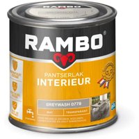 Rambo Pantserlak Interieur - Transparant Mat - Houtnerf Zichtbaar - Greywash - 0.25L