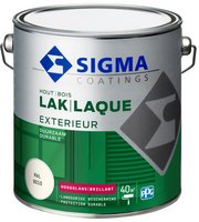 Sigma Houtlak Exterieur Hoogglans - Glansbehoud - Droog na 1,5 uur - RAL 9010 - Wit - 2.5L