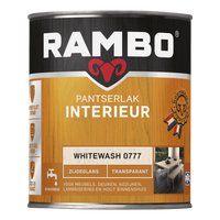 Rambo Pantserlak Interieur - Transparant Zijdeglans - Houtnerf Zichtbaar - Whitewash - 0.75L