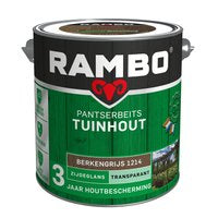 Rambo Pantserbeits Tuinhout Zijdeglans Transparant - Gelijkmatig Vloeiend - Berkengrijs - 2.5L